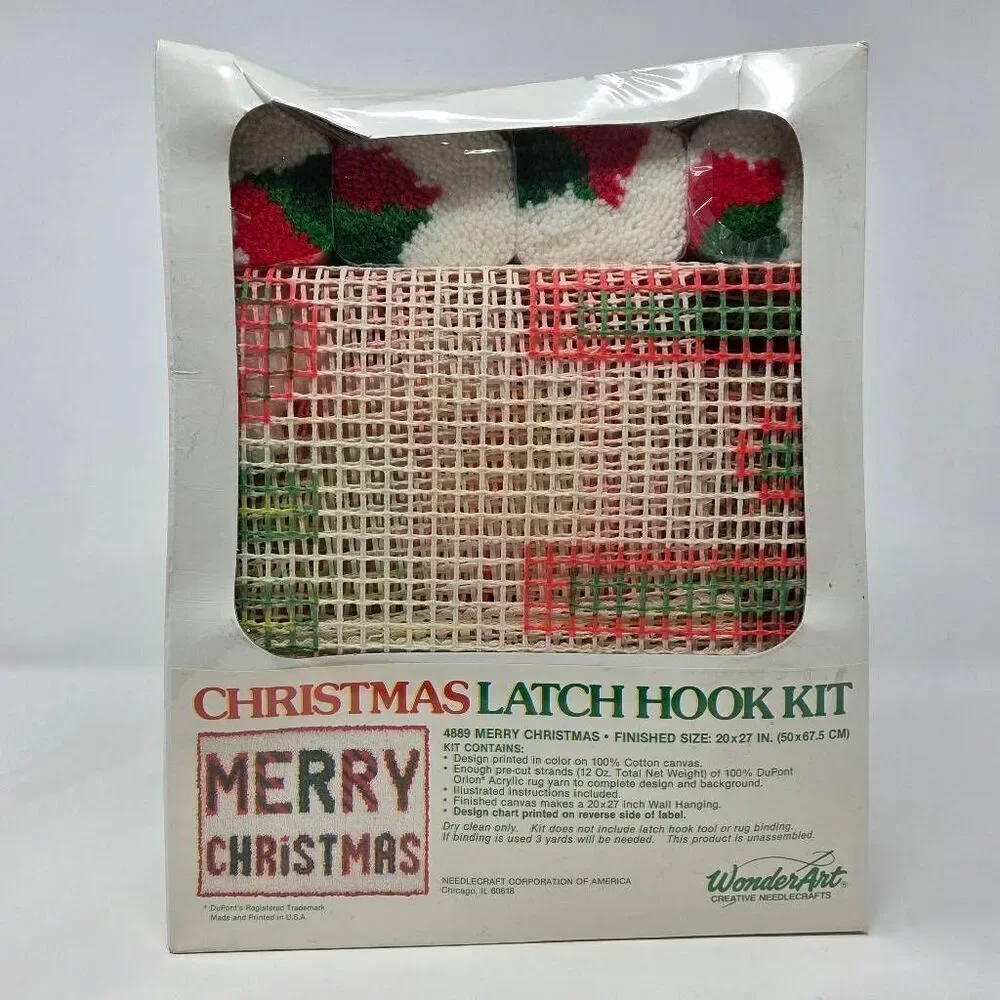 WONDERART CHRISTMAS LATCH HOOK KIT 4889 MERRY CHRISTMAS 20